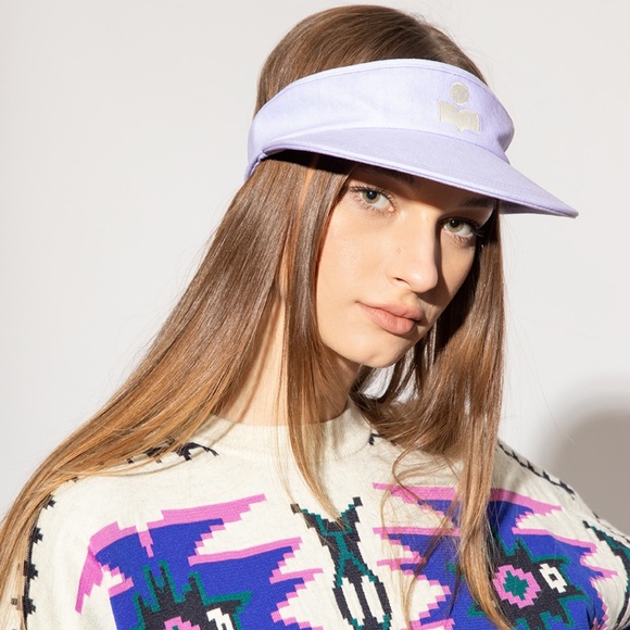 NWT Isabel Marant Women’s Tyry Visor Lilac Light Purple Hat Cotton One Size main image 5